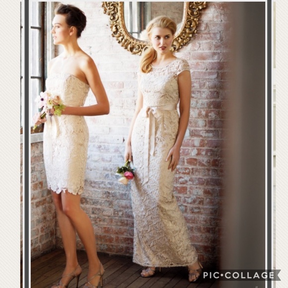 Adrianna Papell Lace with Waist Tie Long Gown - Picture 4 of 16